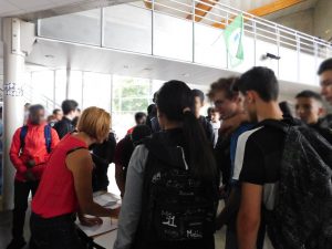 Journée d'intégration des élèves de secondes -Retour au lycée pour le comptage des point après la course d'orientation