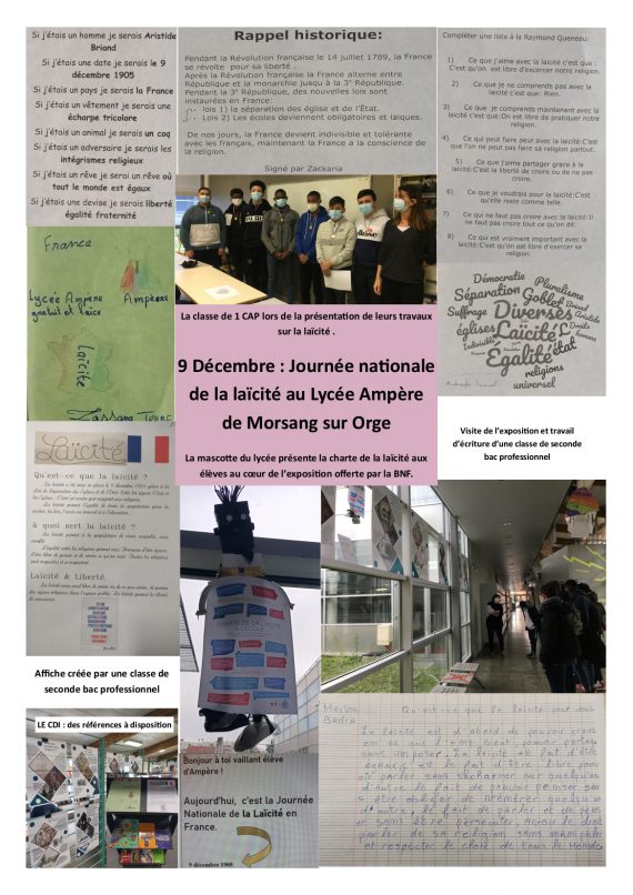 Travaux des classes autour de la notion de laicité à l'occasion de la Journée Nationale du 9 décembre