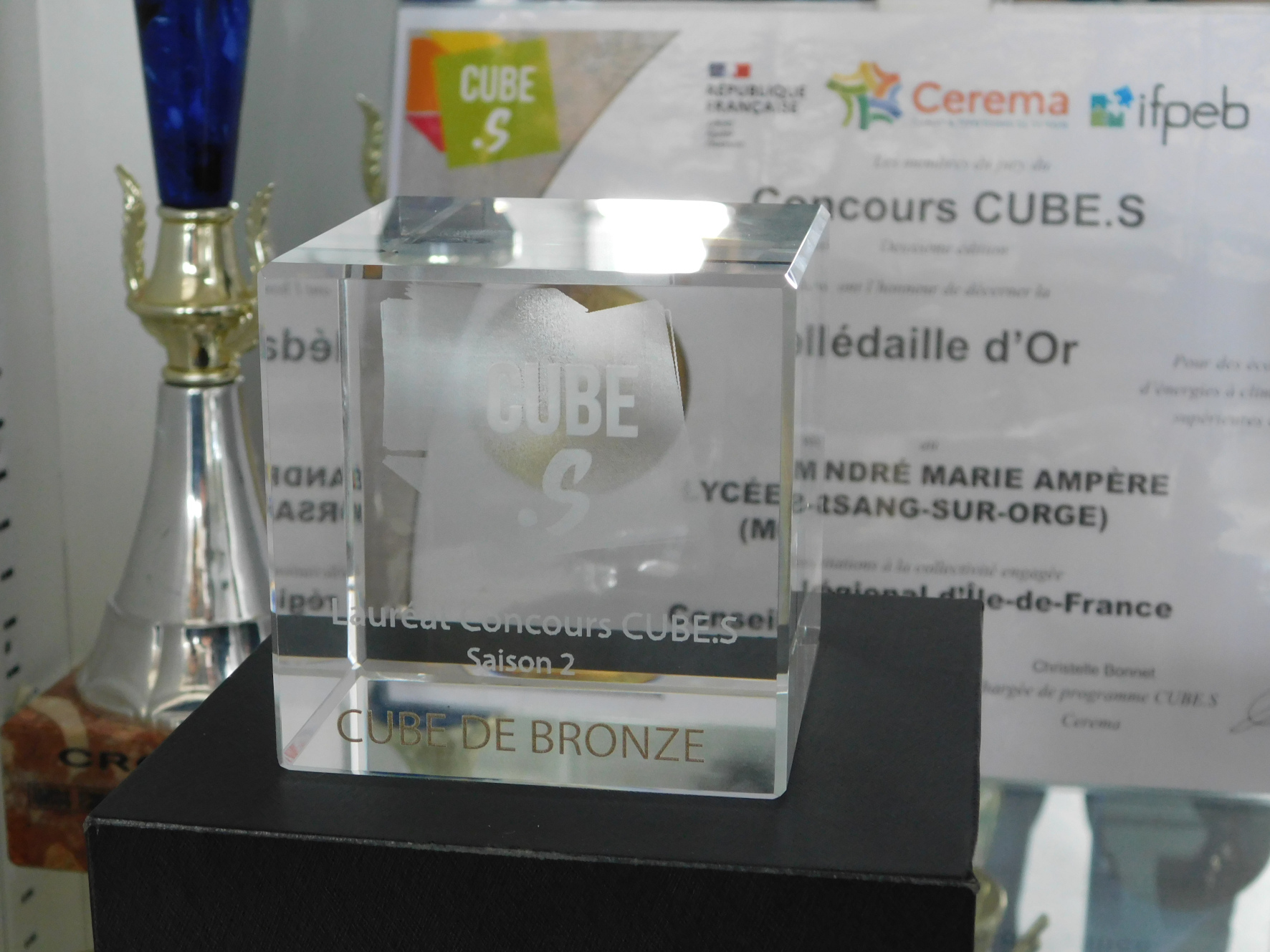 Le lycée lauréat du concours Cube.S : il a obtenu un Cube de bronze